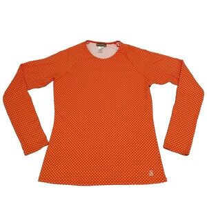 Tommy Bahama Womens  Rugby Dot Rash Guard SwimShirt Long‎ Sleeves Orange Size M